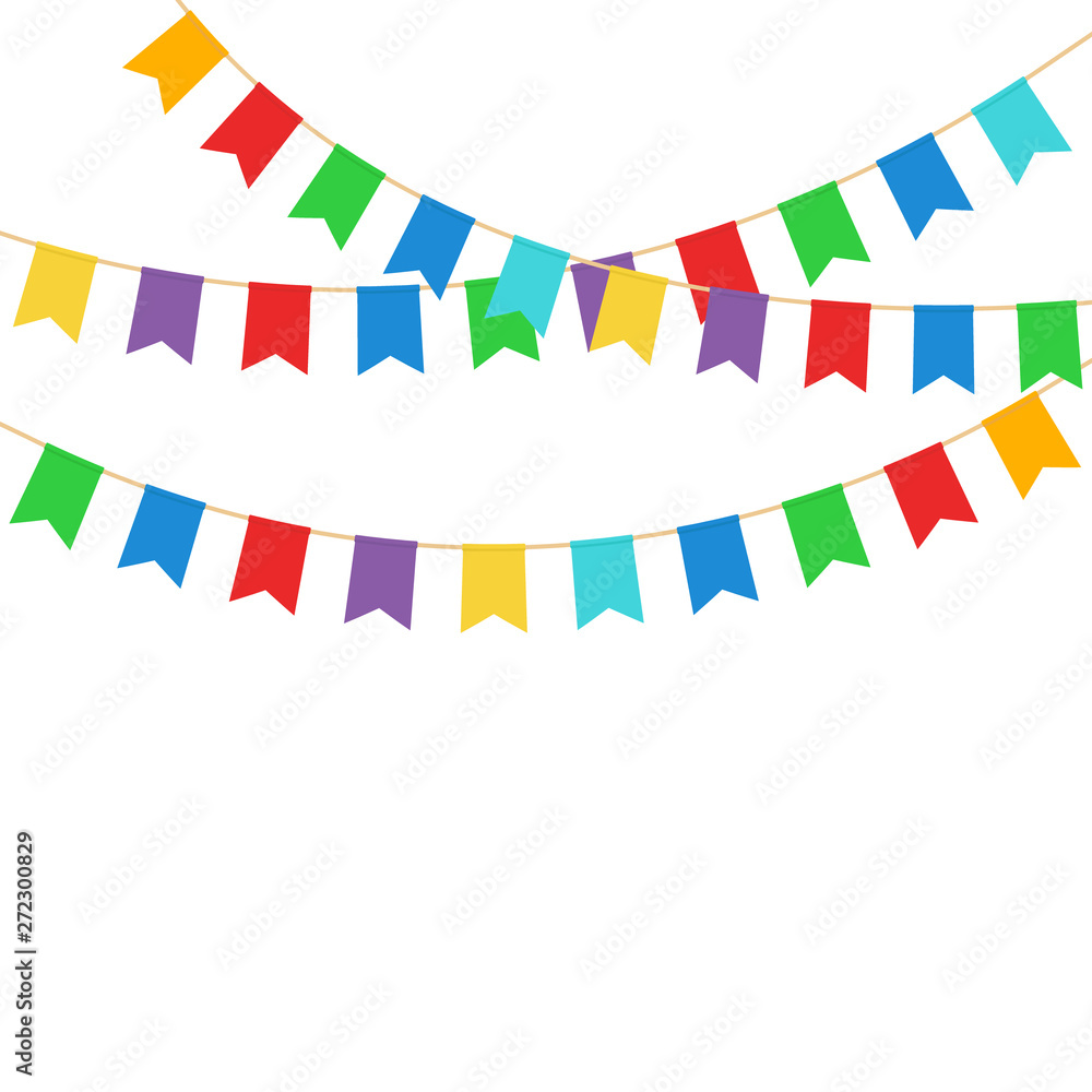 Obraz premium Party flags illustration. Vector. Isolated.