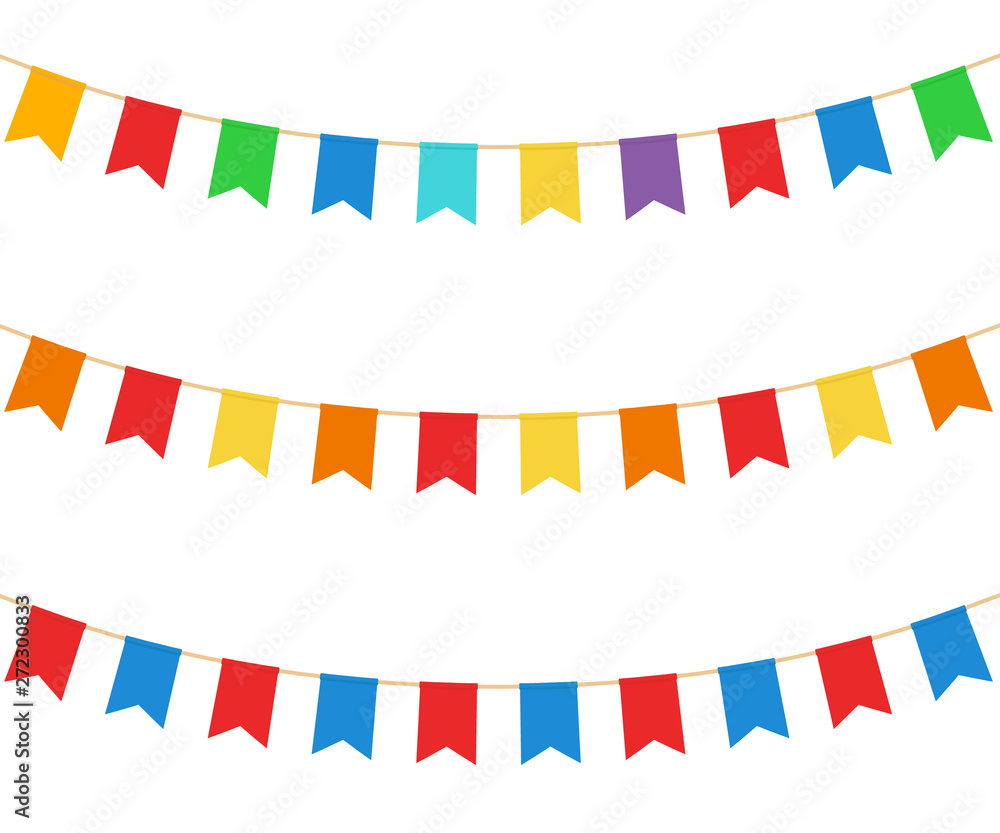 Obraz premium Colred celebrate flags set. Vector. Isolated.