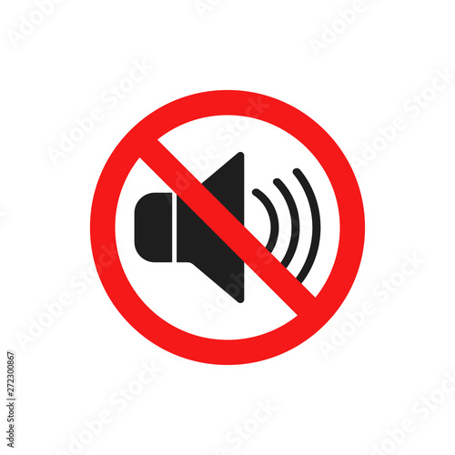 No sound icon. Vector. Isolated.