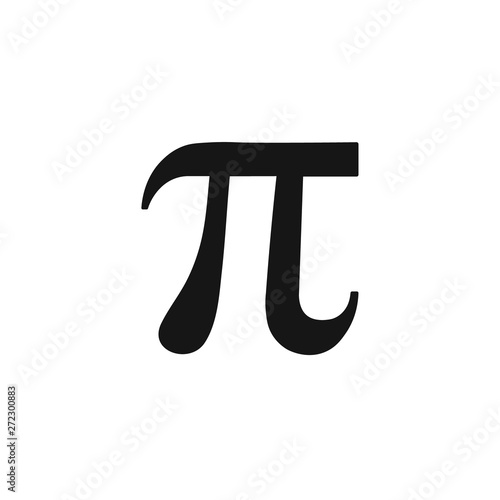 Number pi sign. Vector. Isolated.