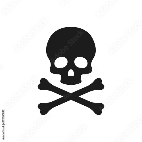 Skull and bones illustration. Vector. Isolated. photo