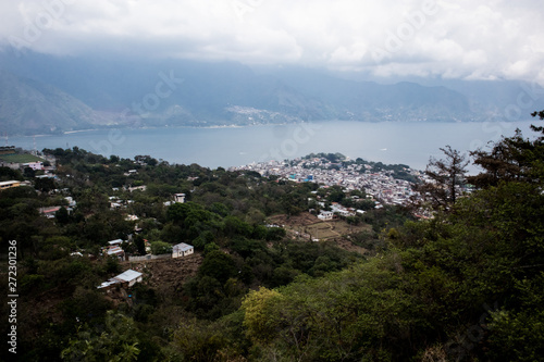 View of the Town of San Pedro la Laguna on Lake Atitlan in Guatemala