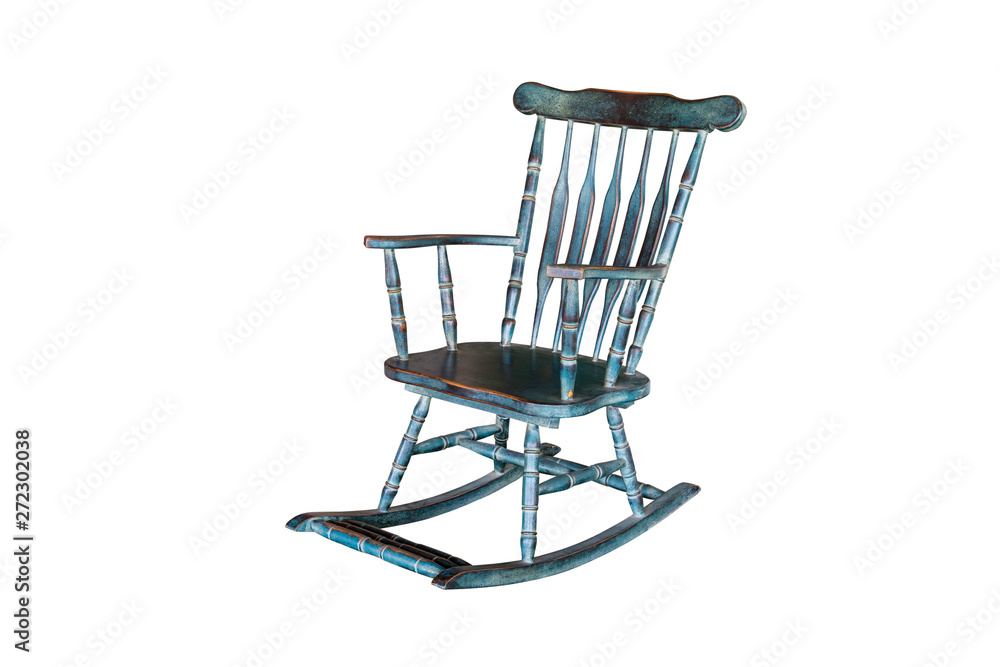green rocking chair isolated on white background with clipping path. green rocking chair isolated on white background with clipping path.