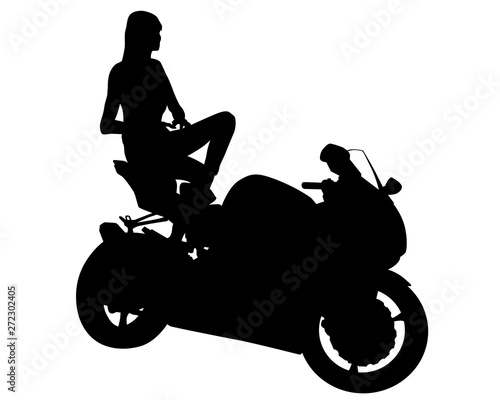 Old big bike on white background