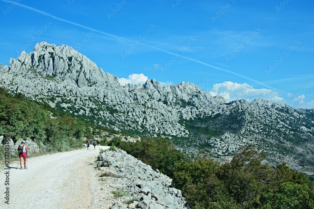 Croatia-view of a tourists in the Velebit National Park