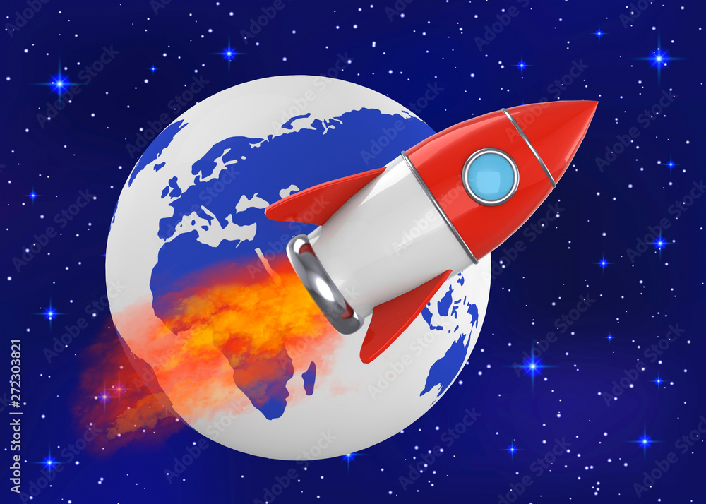 Space Rocket in the Space - 3D Space Rocket in the Space - 3D
