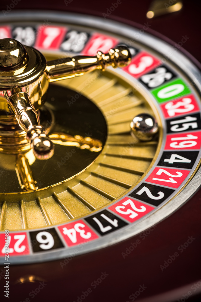 Close Up View on Roulette Drum with Lucky Numbers, Casino Theme Close Up View on Roulette Drum with Lucky Numbers, Casino Theme