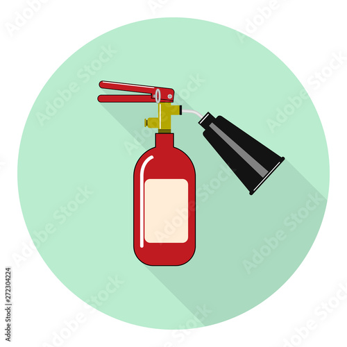 flat icon of a nicely drawn red fire extinguisher