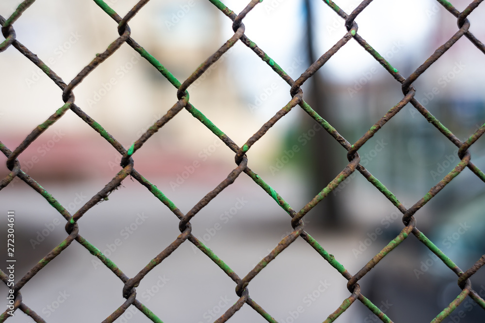 Fototapeta premium Old mesh fence