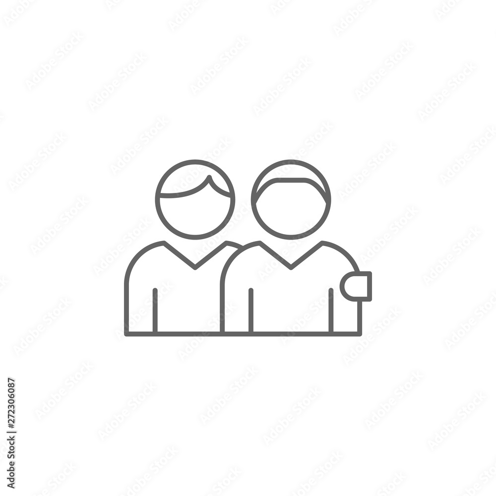 friends 2 men outline icon. Elements of friendship line icon. Signs, symbols and vectors can be used for web, logo, mobile app, UI, UX friends 2 men outline icon. Elements of friendship line icon. Signs, symbols and vectors can be used for web, logo, mobile app, UI, UX