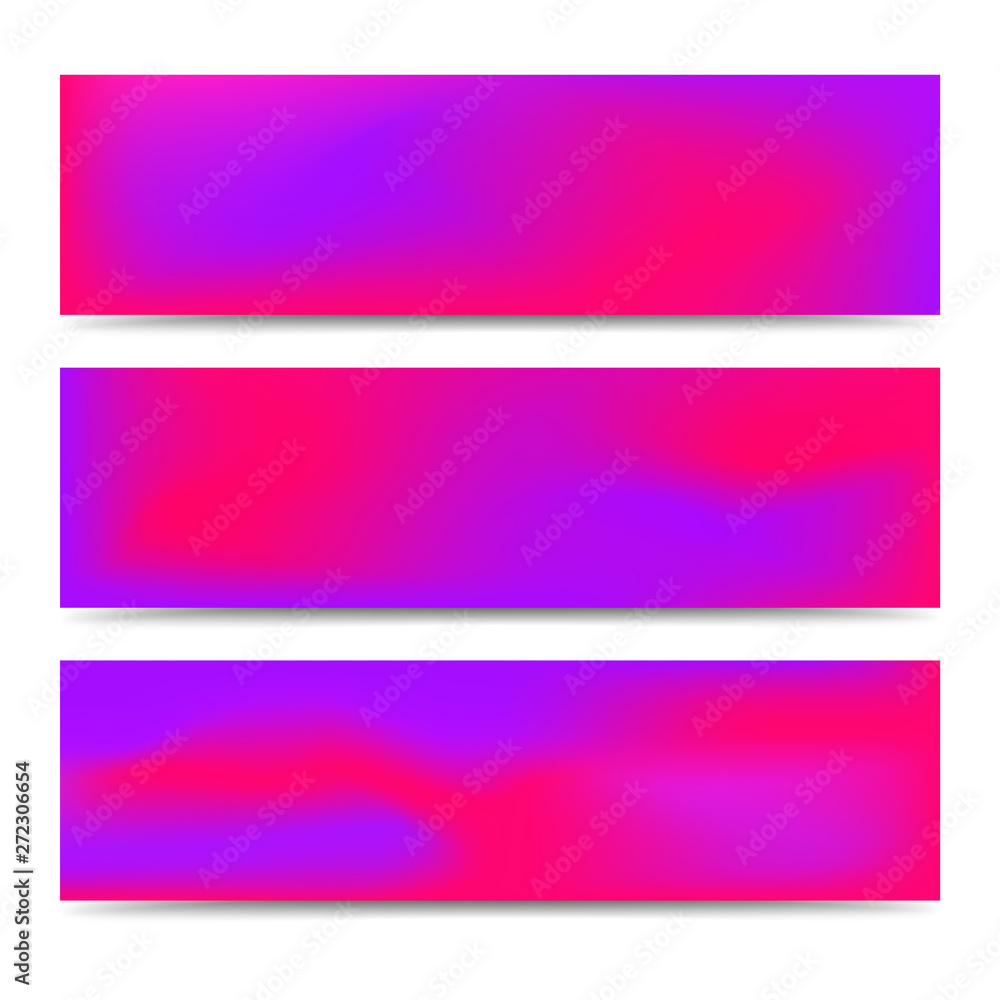 Smooth abstract blurred gradient banners set Smooth abstract blurred gradient banners set