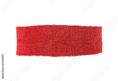 Red training headband isolated on a white background