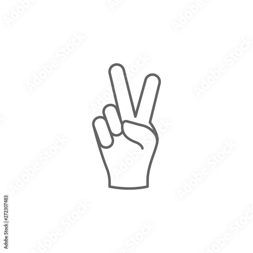 victory hand friendship outline icon. Elements of friendship line icon. Signs, symbols and vectors can be used for web, logo, mobile app, UI, UX