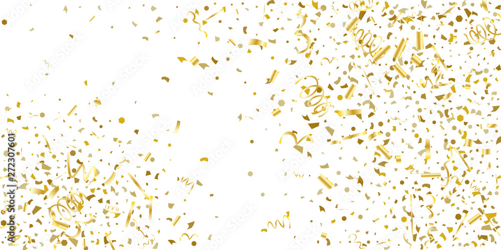 Golden glitter confetti on a white background. Golden glitter confetti on a white background.
