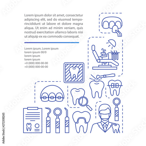 Dentistry article page vector template