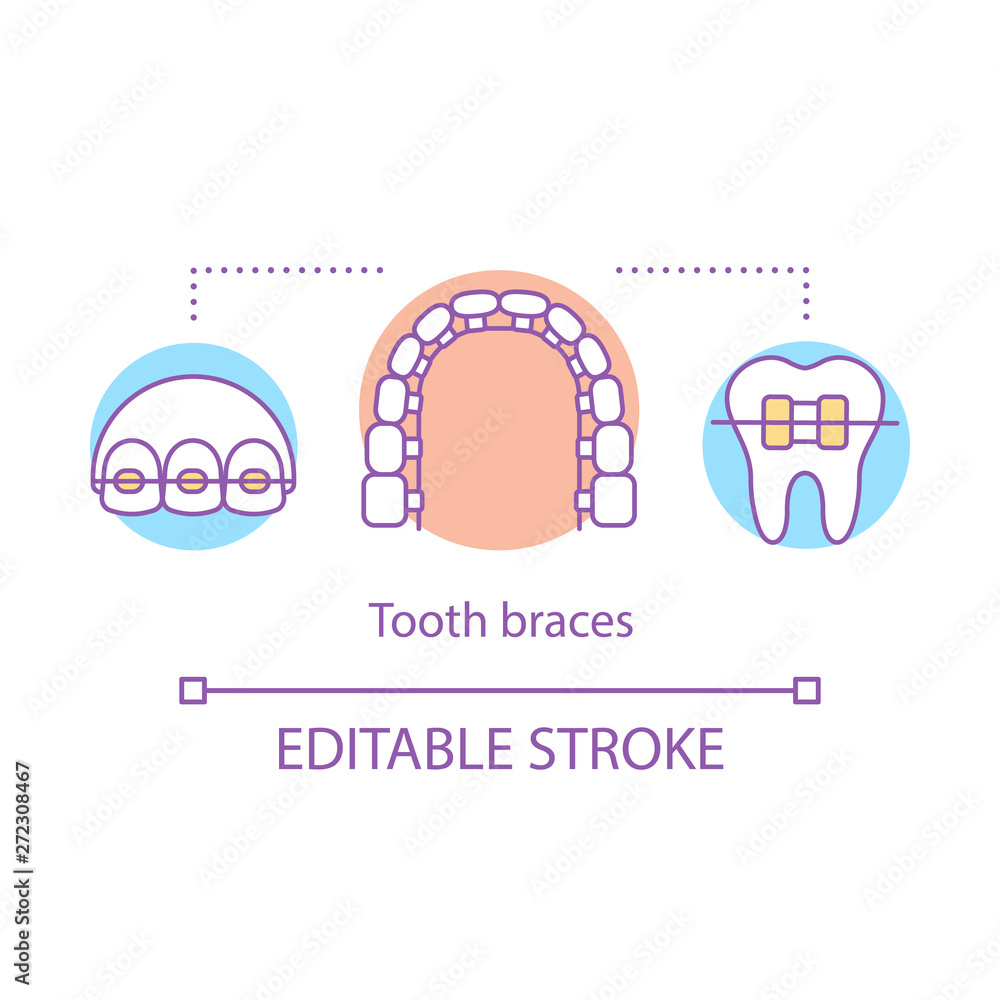 Fototapeta premium Tooth braces concept icon