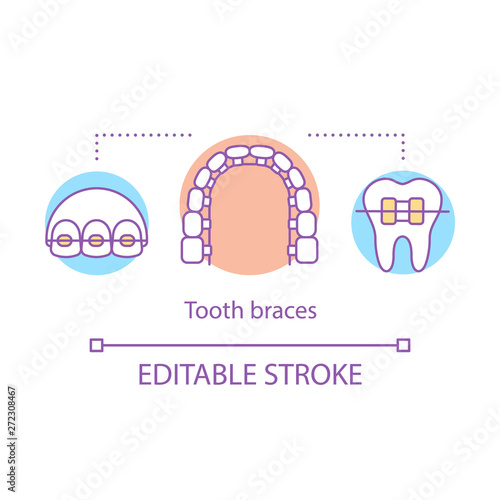 Tooth braces concept icon