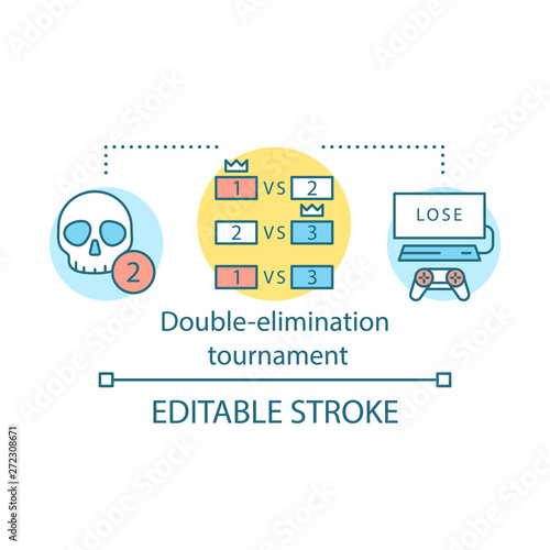 Double elimination tournament concept icon