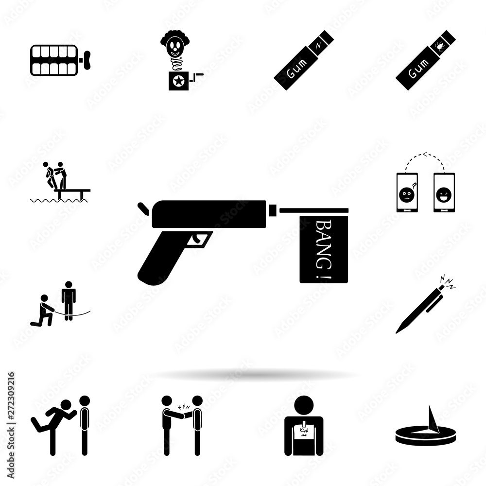 Fototapeta premium Pistol flag icon. Universal set of day of jokes for website design and development, app development