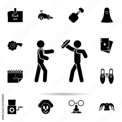 pillow fight icon. Universal set of day of jokes for website design and development, app development