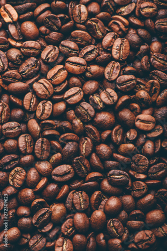 Background of fresh roasted coffee beans