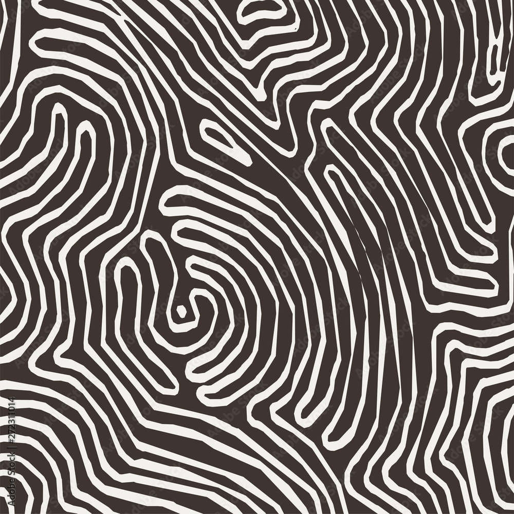 Vector monochrome pattern, curved lines, black and white grunge background