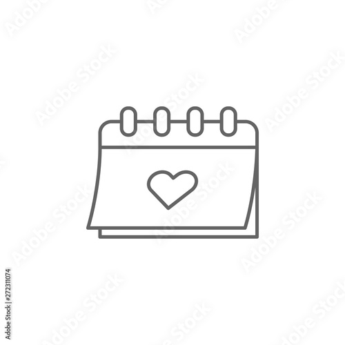 calendar bff day outline icon. Elements of friendship line icon. Signs, symbols and vectors can be used for web, logo, mobile app, UI, UX