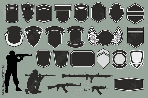Set for designing of military badges