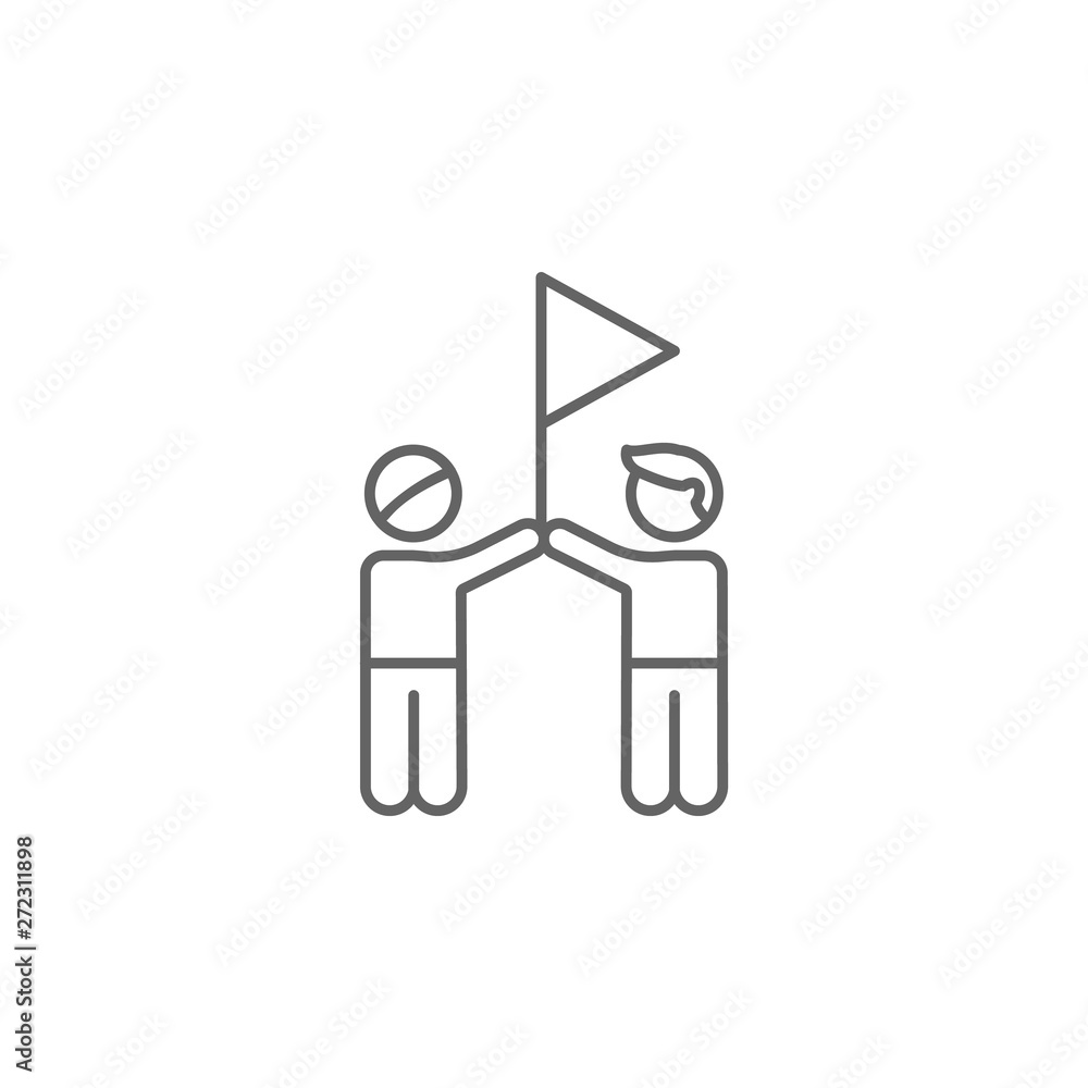 friends flag success outline icon. Elements of friendship line icon. Signs, symbols and vectors can be used for web, logo, mobile app, UI, UX