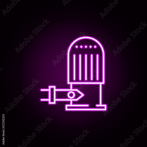 heat controller, radiator valve neon icon. Elements of water, boiler, thermos, gas, solar set. Simple icon for websites, web design, mobile app, info graphics