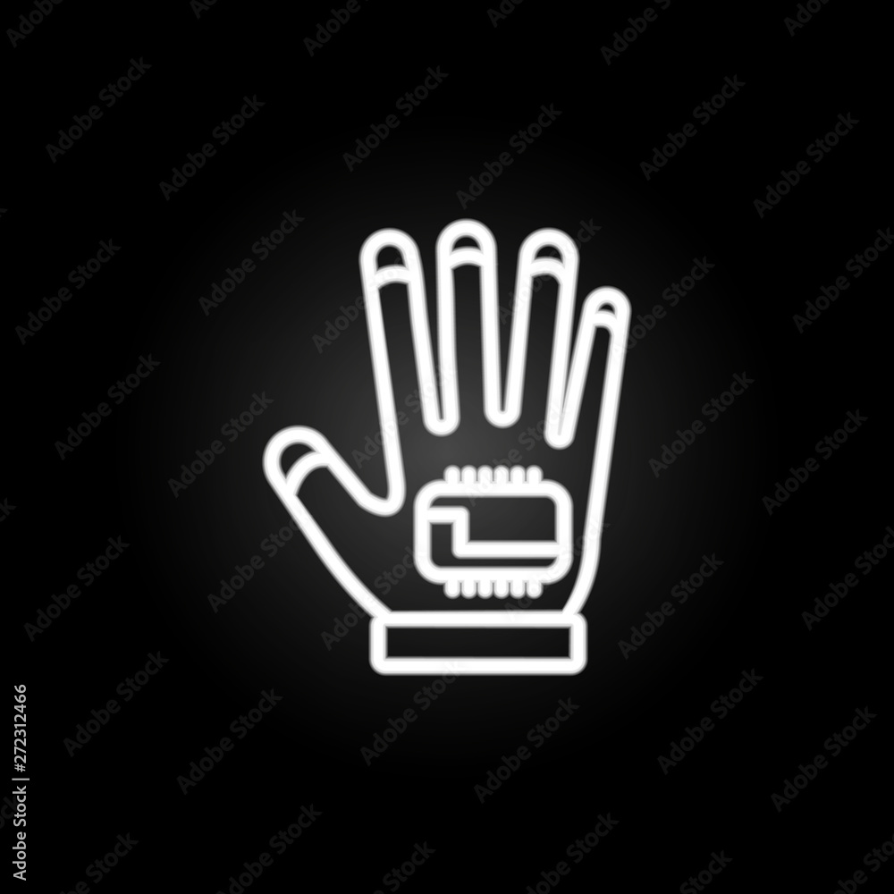 Virtual reality gloves neon icon. Elements of virtual reality set. Simple icon for websites, web design, mobile app, info graphics Virtual reality gloves neon icon. Elements of virtual reality set. Simple icon for websites, web design, mobile app, info graphics