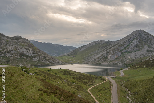 Covadonga Lakes in Picos de Europa National Park, Asturias, Spain