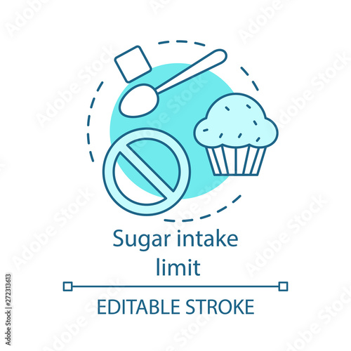 Sugar intake limit concept icon