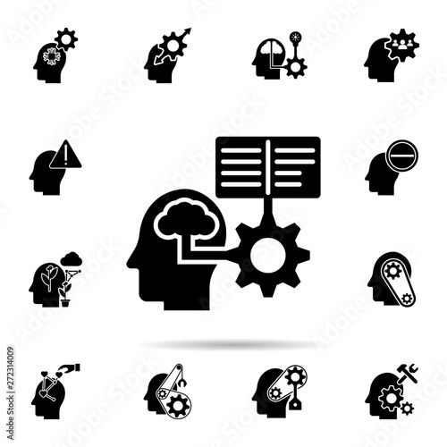 memorize in mind icon. Universal set of human mind for website design and development, app development