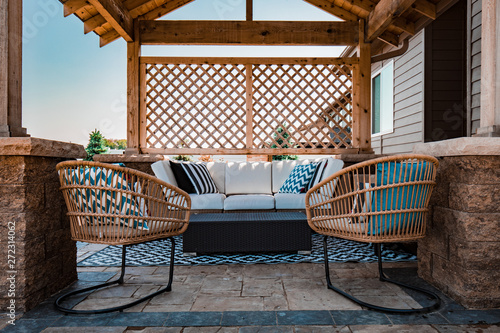 Outdoor pergola and modern luxury patio furniture design