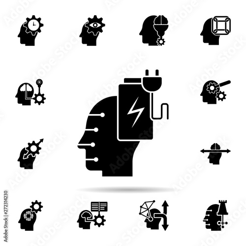 plug in mind icon. Universal set of human mind for website design and development, app development © Jamila