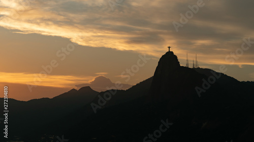 Christ the Redeemer on the sunset