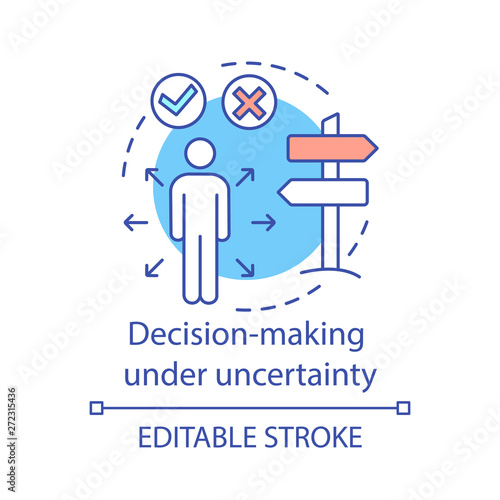 Decision-making under uncertainty concept icon