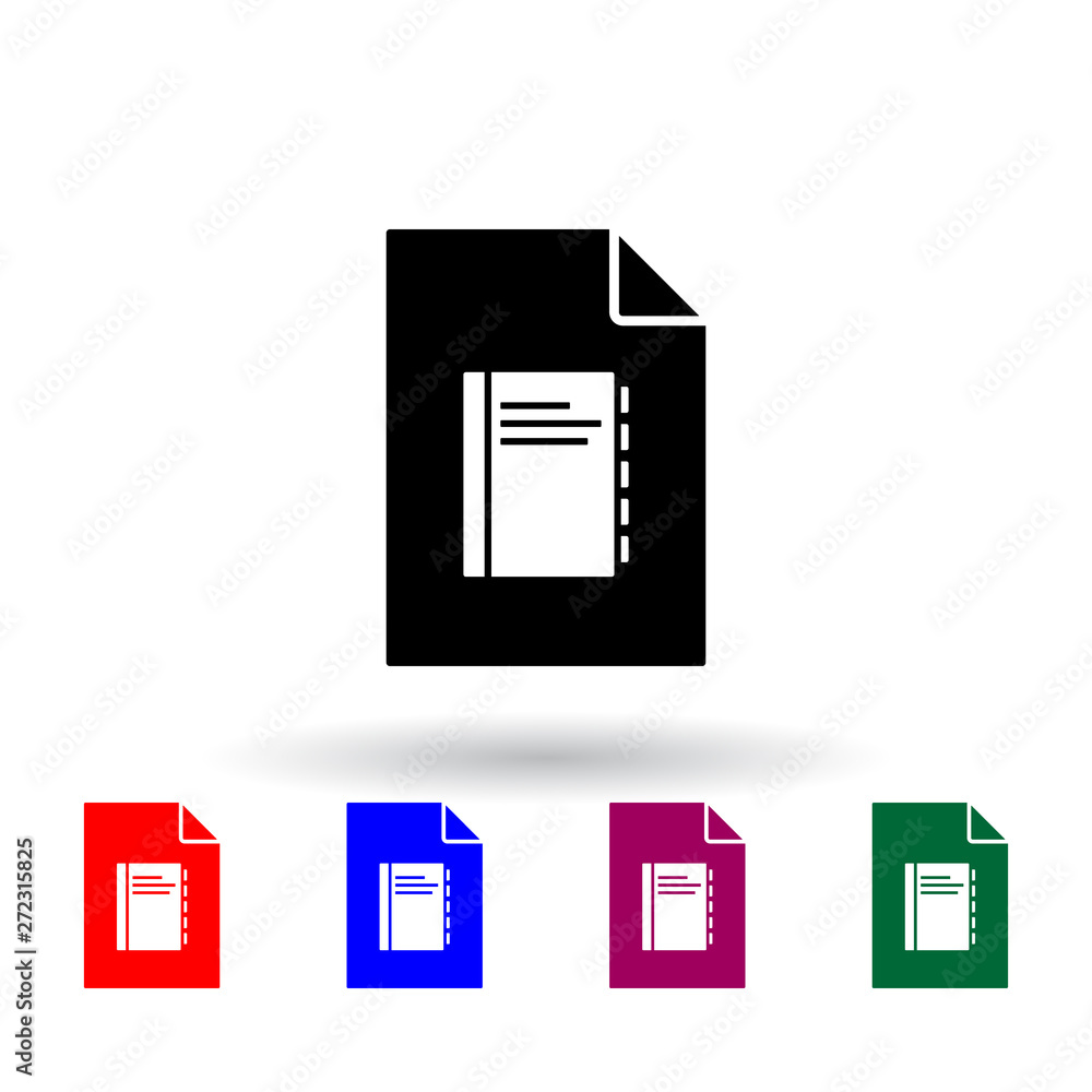 notebook on document multi color icon. Elements of file and documents set. Simple icon for websites, web design, mobile app, info graphics notebook on document multi color icon. Elements of file and documents set. Simple icon for websites, web design, mobile app, info graphics