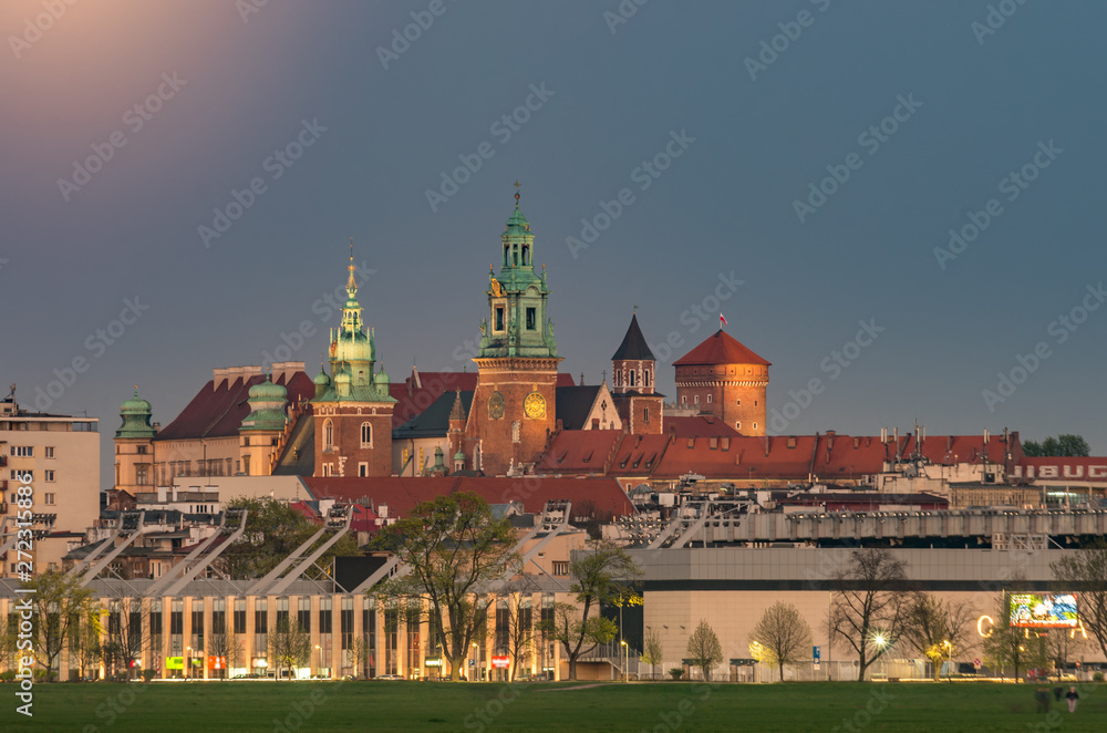 Wawel Castle, Krakow, Poland, seen from Blonia meadow Wawel Castle, Krakow, Poland, seen from Blonia meadow