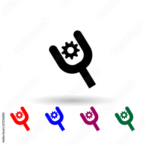 spanner and gear multi color icon. Elements of engineering set. Simple icon for websites, web design, mobile app, info graphics