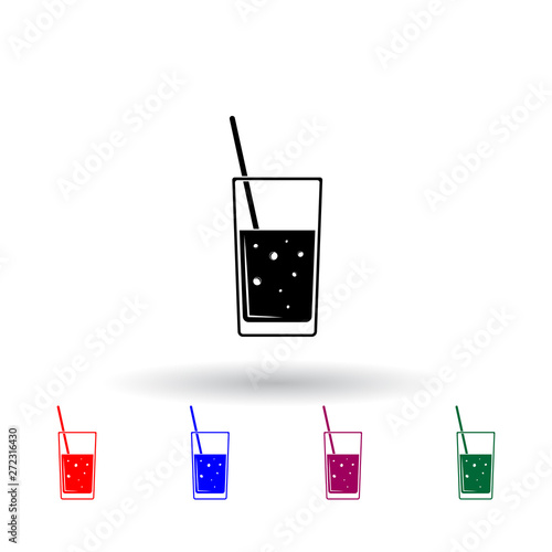 carbonated drink in a glass multi color icon. Elements of drink set. Simple icon for websites, web design, mobile app, info graphics