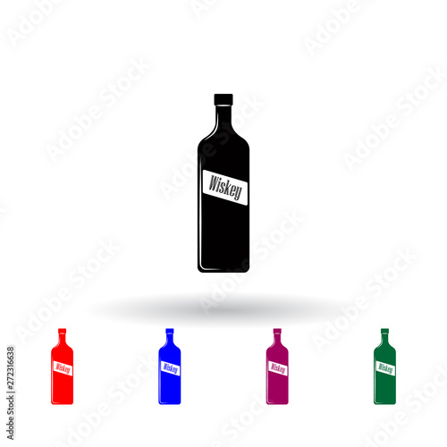 whiskey bottle multi color icon. Elements of drink set. Simple icon for websites, web design, mobile app, info graphics