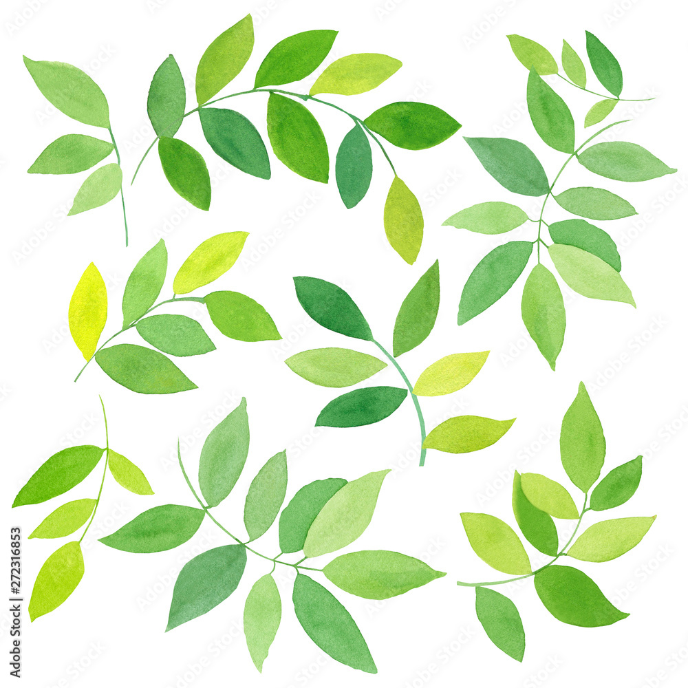 Seamless pattern with green leaves Seamless pattern with green leaves