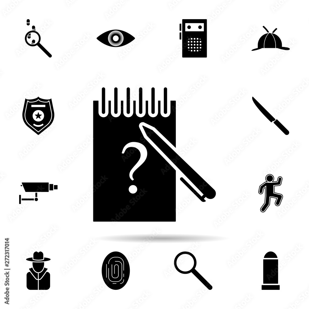 Fototapeta premium notepad with notes icon. Universal set of dedective for website design and development, app development