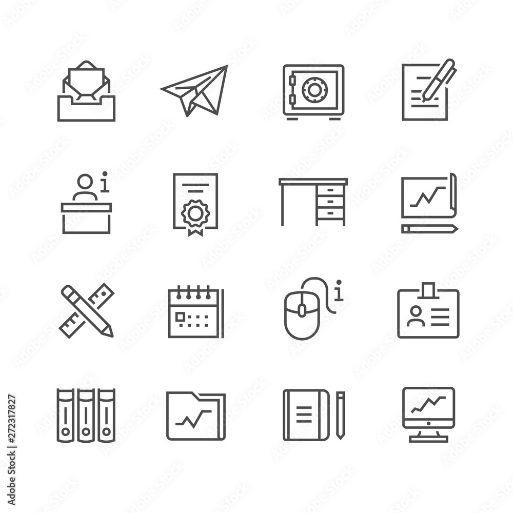 Business Office vector Icon Set Business Office vector Icon Set