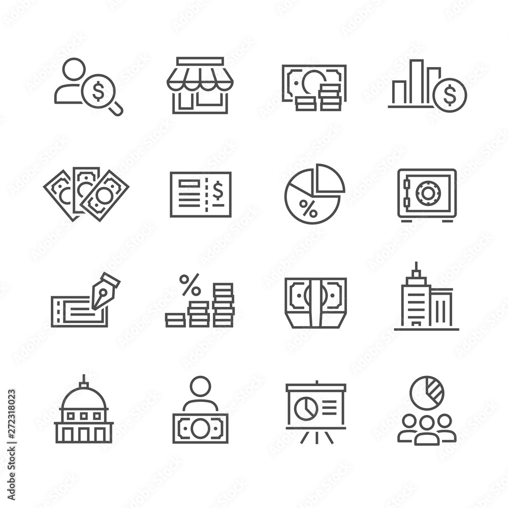 business and finance icon set