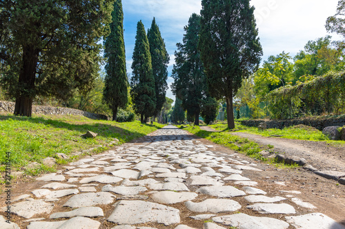 walking along the appia antica  ancient road of rome
