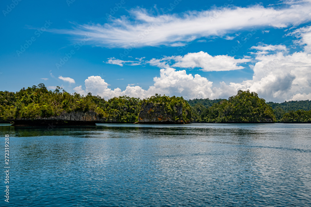 Waigeo, Kri, Mushroom Island, group of small islands in shallow blue lagoon water, Raja Ampat, West Papua, Indonesia Waigeo, Kri, Mushroom Island, group of small islands in shallow blue lagoon water, Raja Ampat, West Papua, Indonesia
