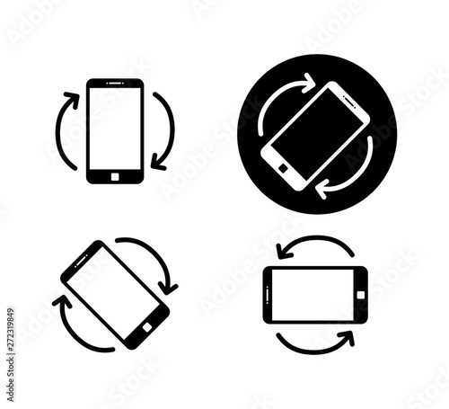 Rotate smartphone icon isolated. Mobile screen rotation. Horisontal or vertical rotation icons.